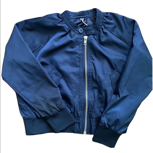 Free People Midnight Blue Bomber Jacket - Picture 2 of 7